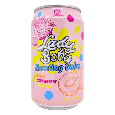 Lady Boba Peach Strawberry Bubble Tea 320ml