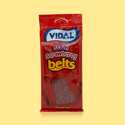 Vidal Sour Strawberry Belts 100g