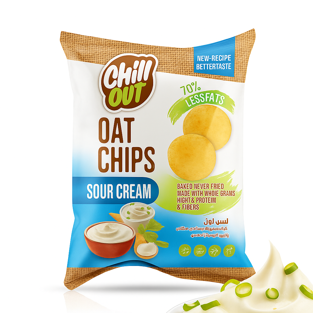 Chill Out Oat Chips Sour Cream Less Fat Egypt 60g