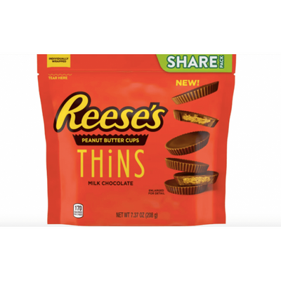 Reeses Peanut Butter Cups Thins Milk Chocolate 209g