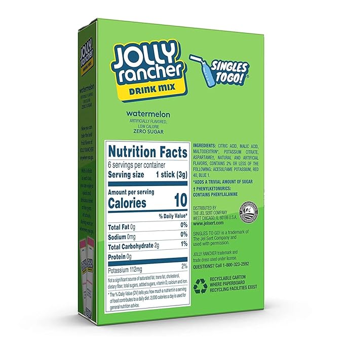 Jolly Rancher Drink Mix Watermelon Zero Sugar 18.8g