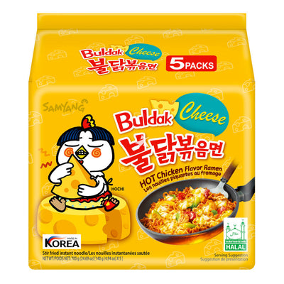 Samyang Buldak Cheese Hot Chicken Flavour Korean Noodles 5x140 grams