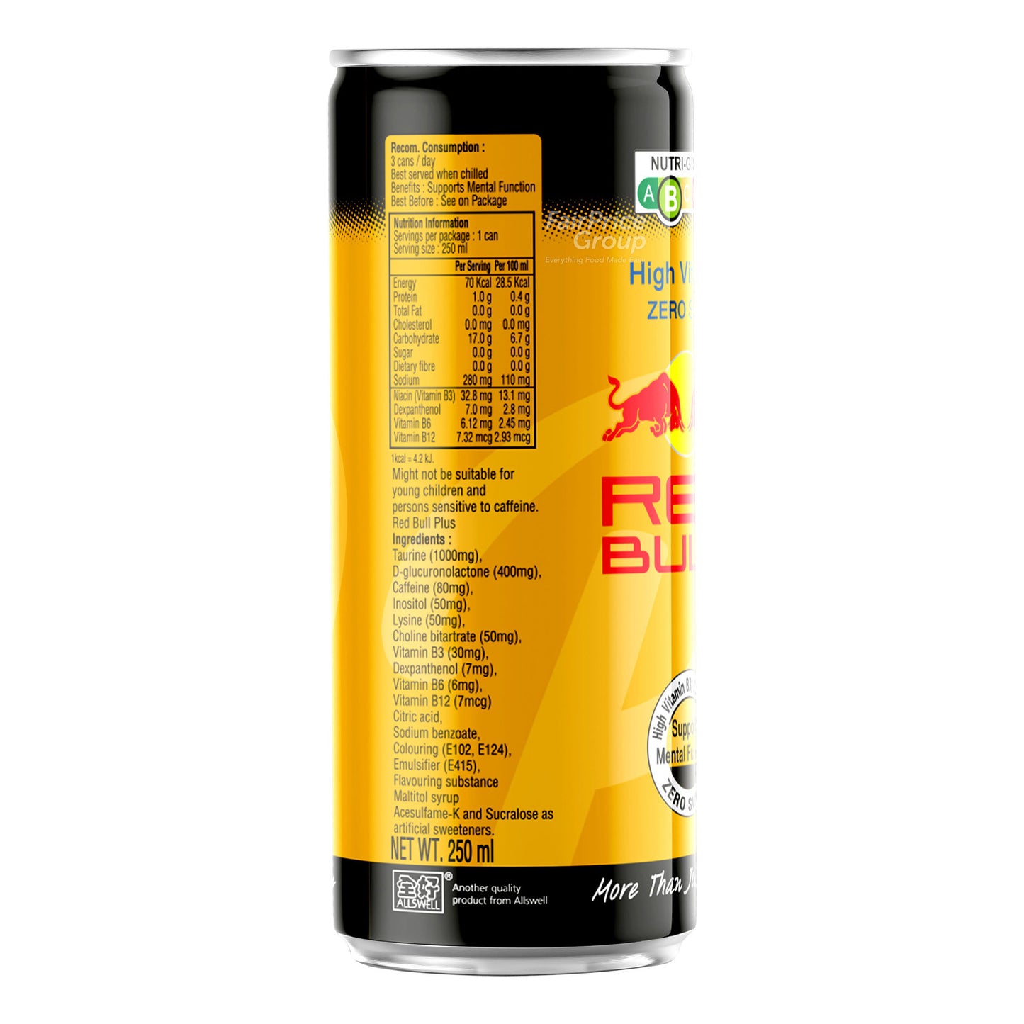 Red Bull Plus High Vitamin Zero Sugar 250ml
