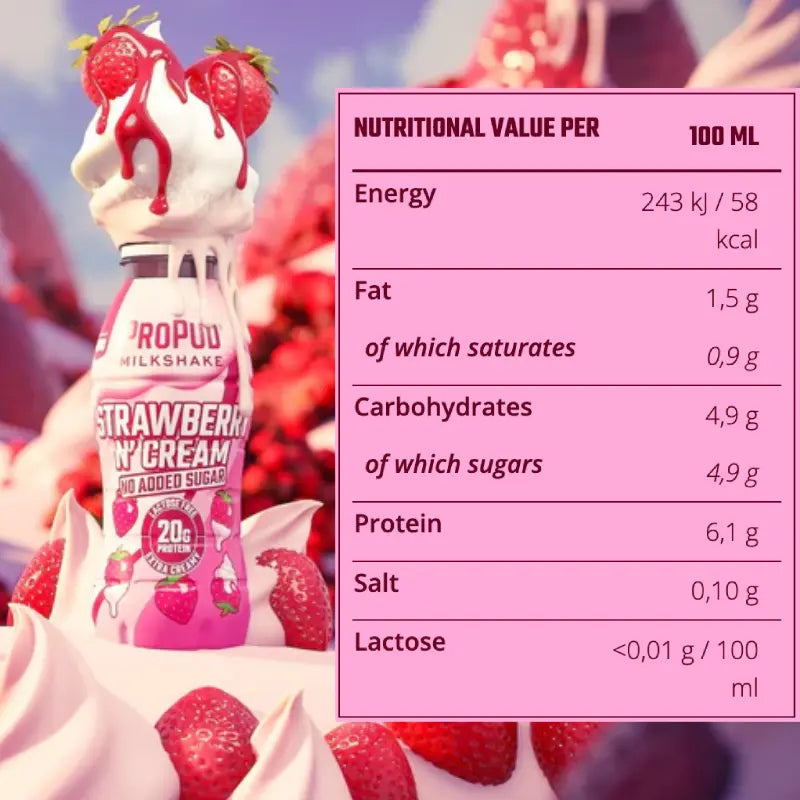 ProPud Protein Milkshake Strawberry 330ml