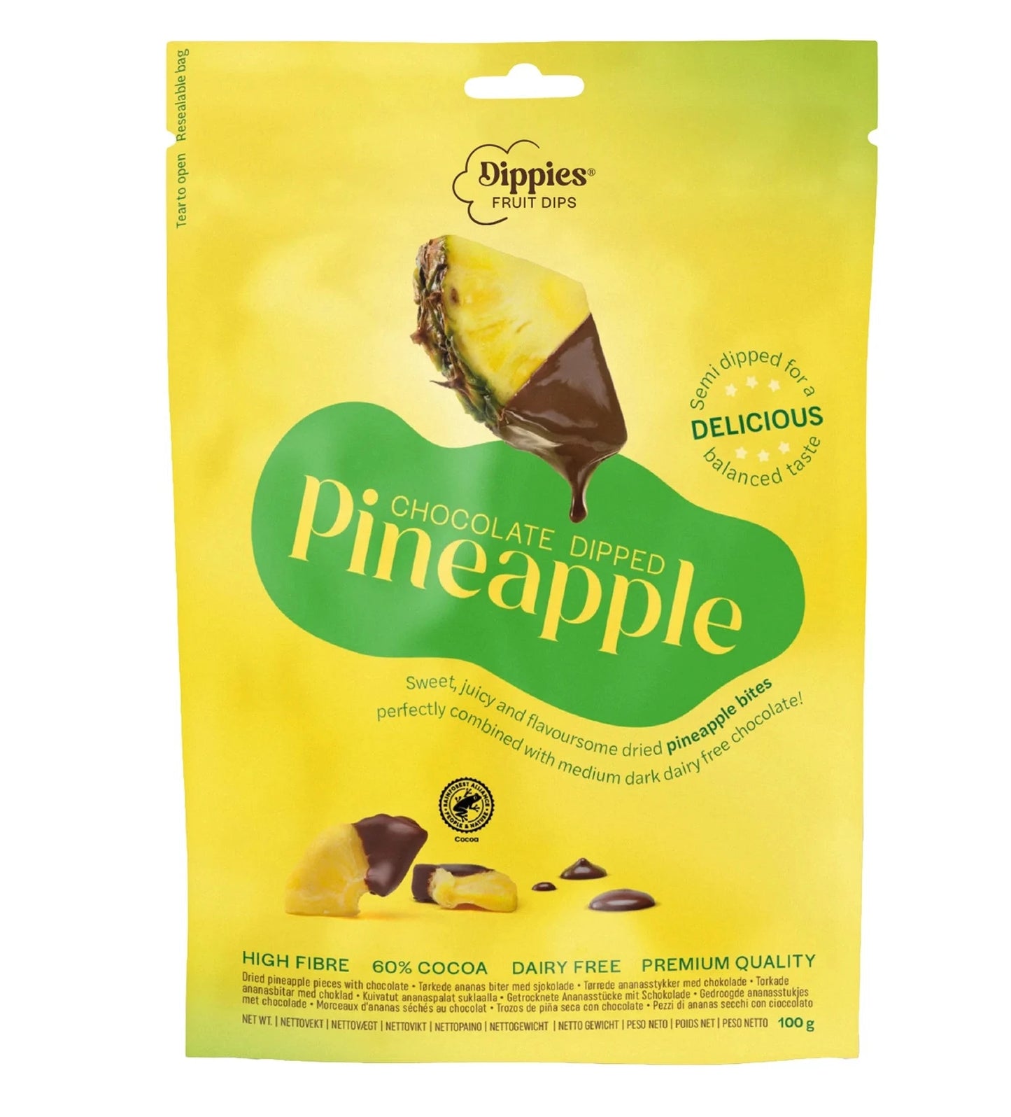 Dippies Fruit Dips Chocolate Dipped Pineapple 100g