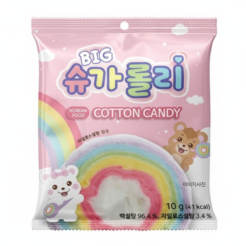 Big Sugar Rolly Rainbow Cotton Candy Korea