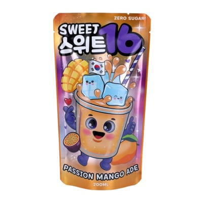 Sweet16 Passion Mango Ade Zero Sugar 200 ml