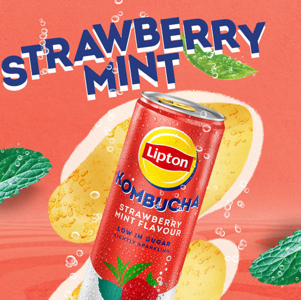 Lipton Kombucha Strawberry Mint Low in Sugar 250ml