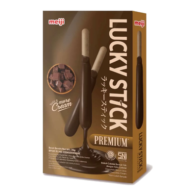 Meiji Lucky Stick Premium Chocolate 35g Indonesia