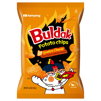Buldak Potato Chips Quatro Cheese Flavour 55g