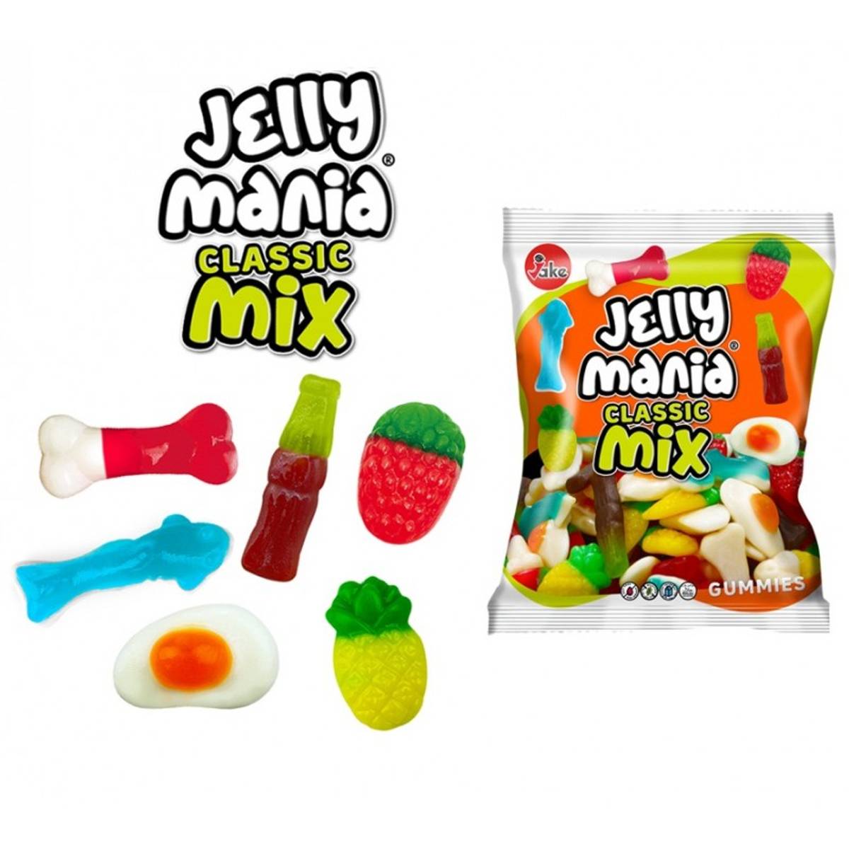 Jake Jelly Mania Classic Mix Gummies Halal 100g
