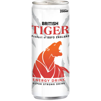 British Tiger Bringebærsmak 250ml