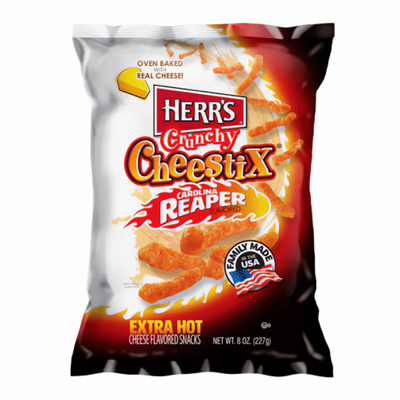 Herr's Carolina Reaper Crunchy Cheestix (227g). USA