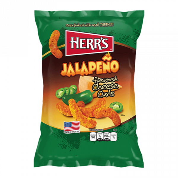 Herr's Jalapeno Cheese Curls (198g). USA