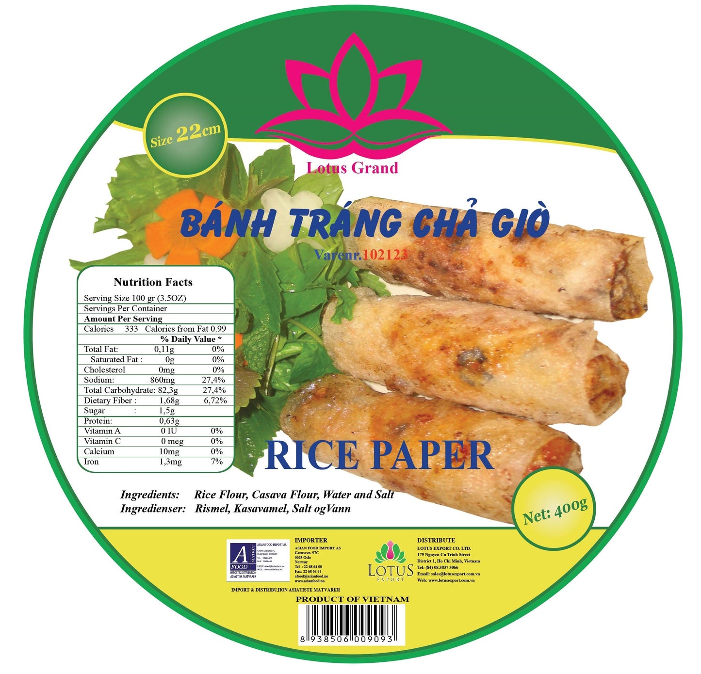 Lotus Grand Rice Paper 400g