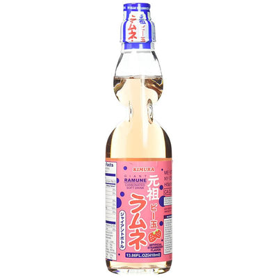 Ramune Carbonated Soft Drink Artificial Strawberry Flavor 410 ml