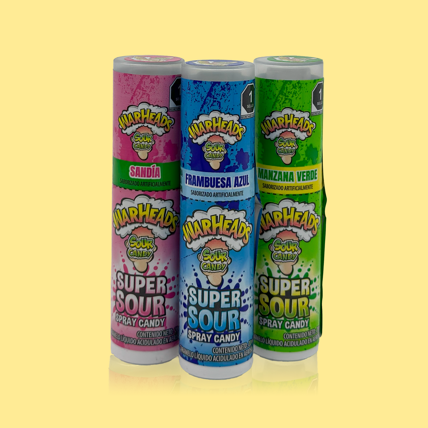 Warheads super sour candy spray blue raspberry