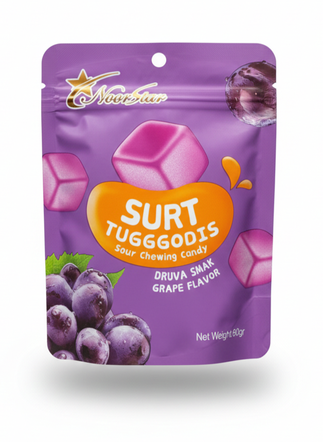 Noorstar Sour Chewing Candy Grape 68g