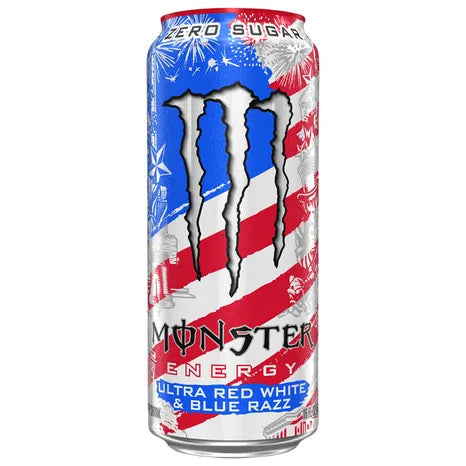 Monster ultra red, white & blue razz 473ml