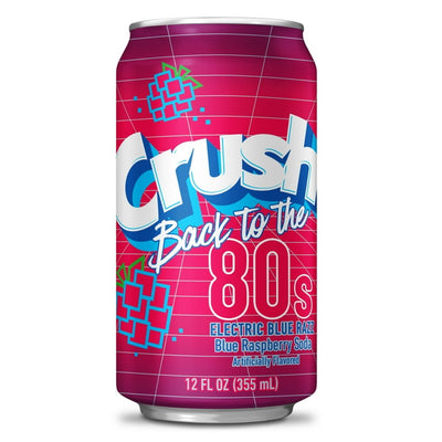 Crush Back to the 80s Electric Blue Razz Soda 355ml