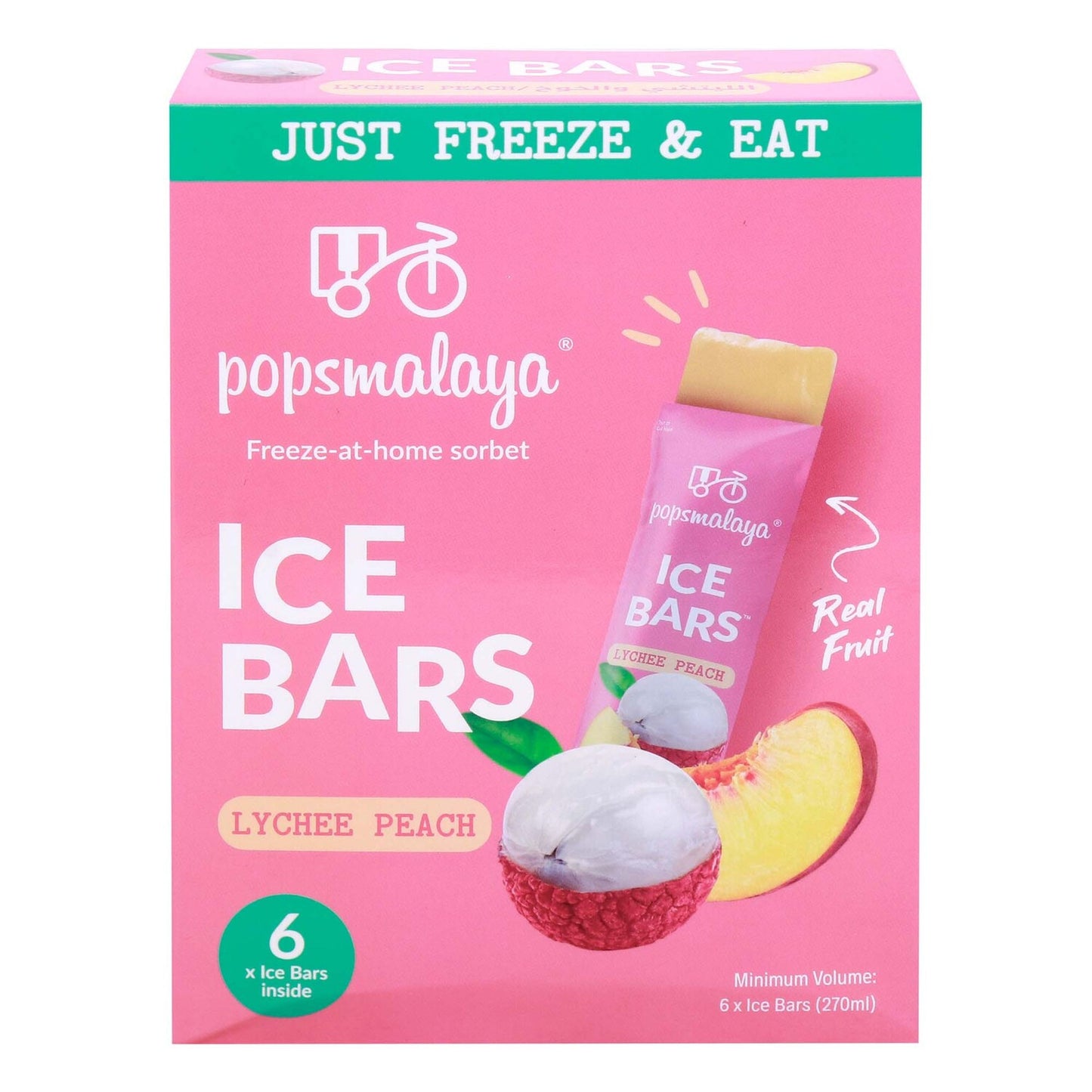 Popsmalaya Ice Bar Peach Lychee 270ml
