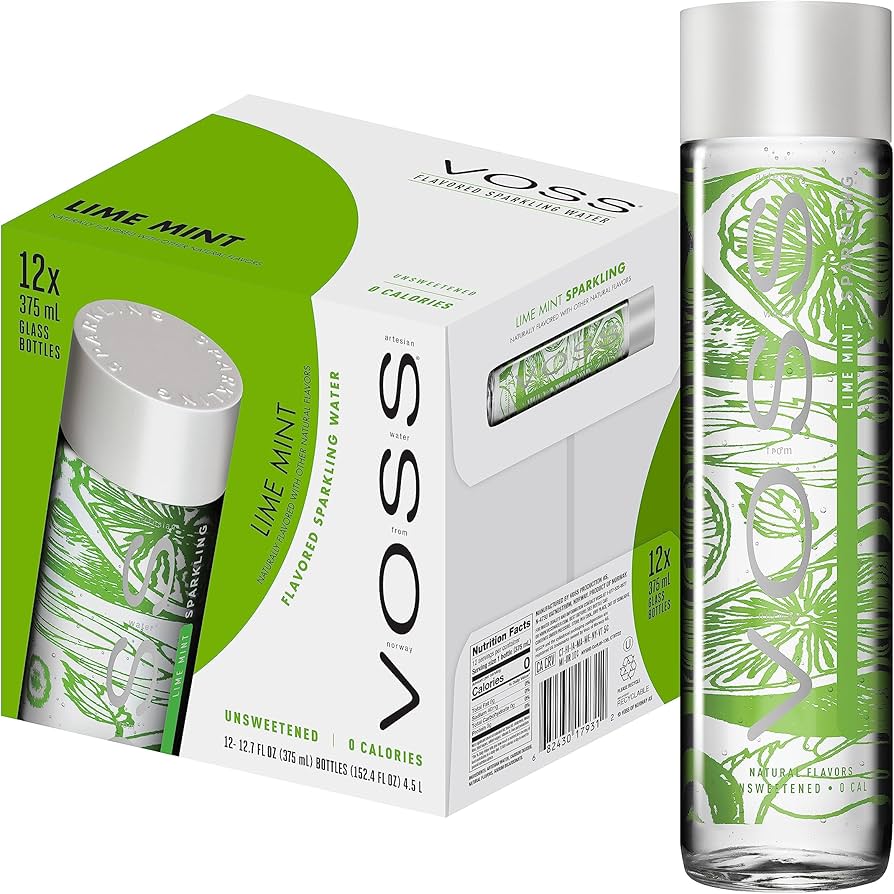 Voss Lime Mint Sparkling 375 ml glassflaske
