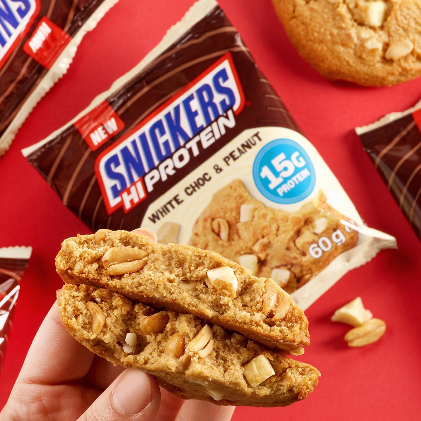 Snickers HiProtein Cookie – White Choc & Peanut 60 g