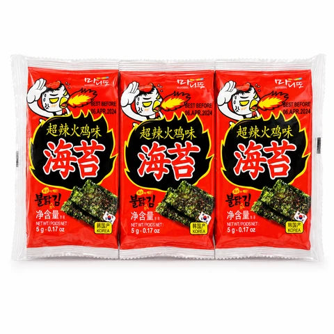 Surasang Spicy Seasoned Seaweed 5g x 3pk