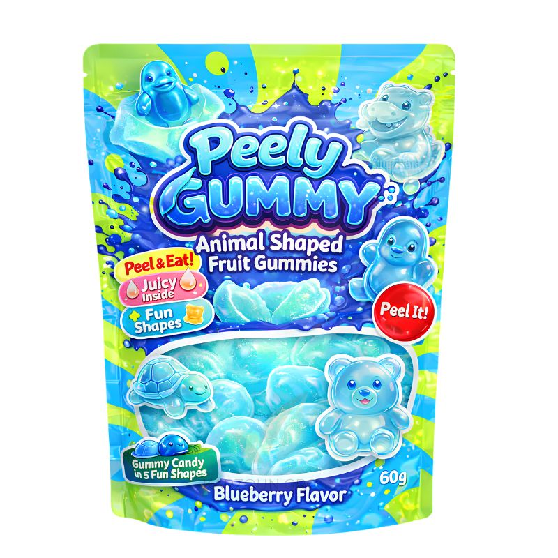 Peely Gummy Animal Blueberry 60g