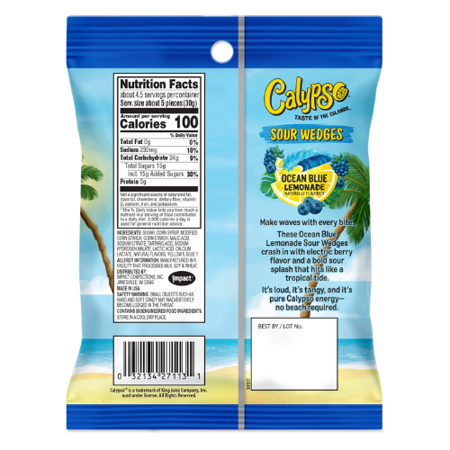 Calypso Sour Wedgies Ocean Blue 127g