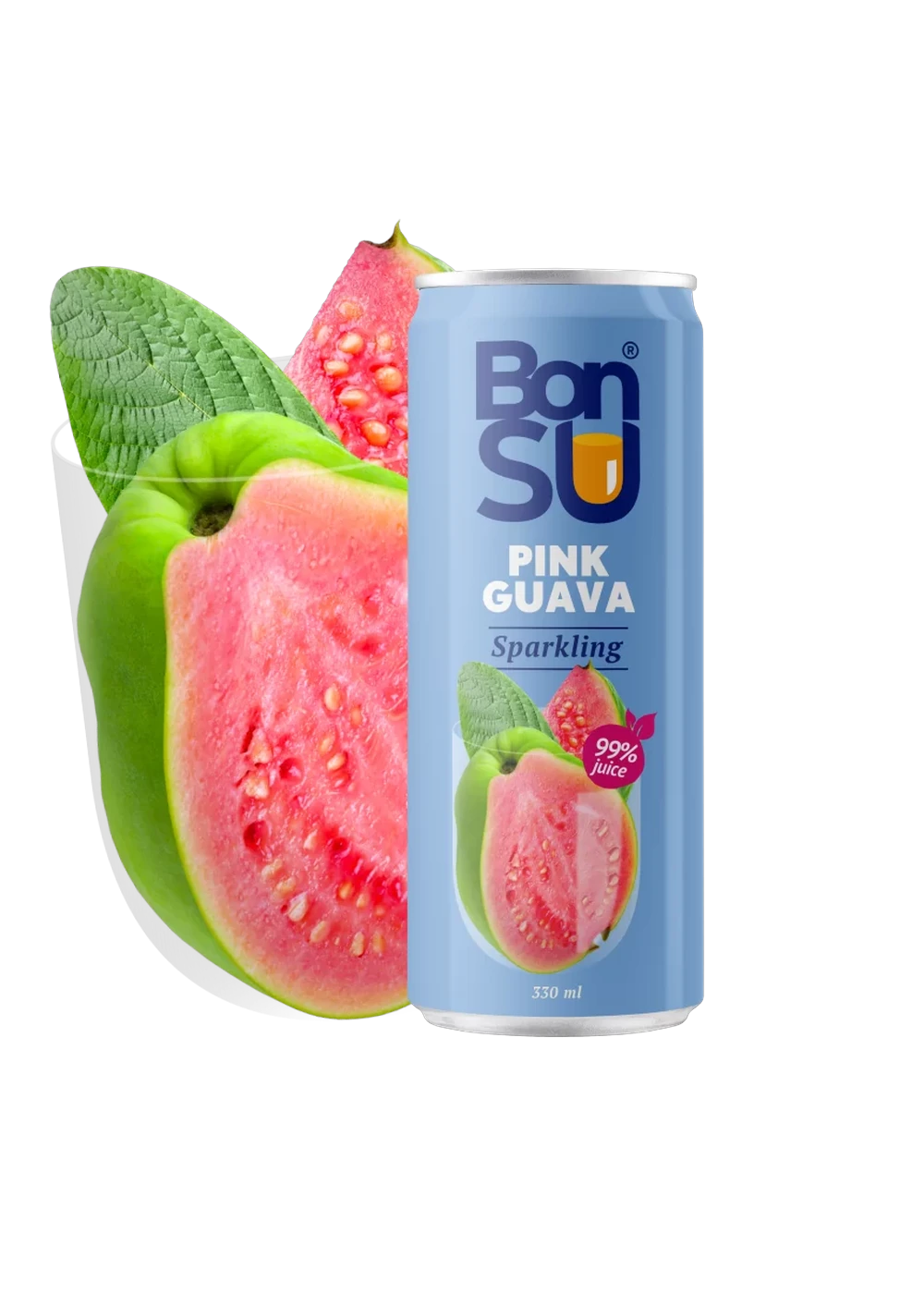BonSu Pink Guava Sparkling Ekte Fruktjuice 330ml
