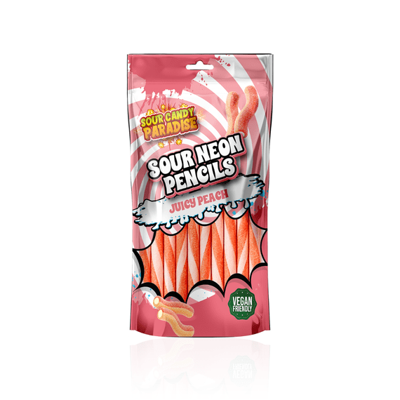 Candy Paradise Sour Neon Pencils Juicy Peach 130g Vegan 130g