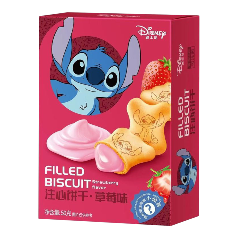 Disney Stitch Filled Biscuit Strawberry 50g