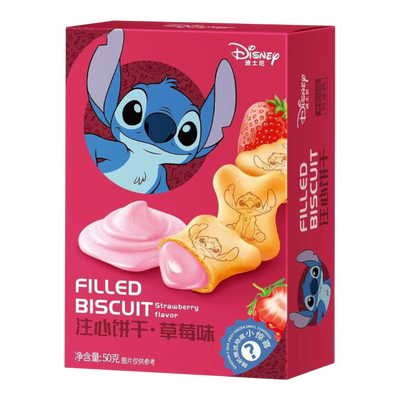 Disney Stitch Filled Biscuit Strawberry 50g