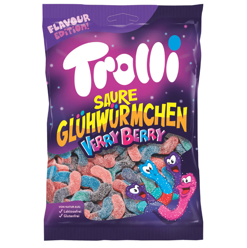 Trolli Sour Glowworms Very Berry 200g