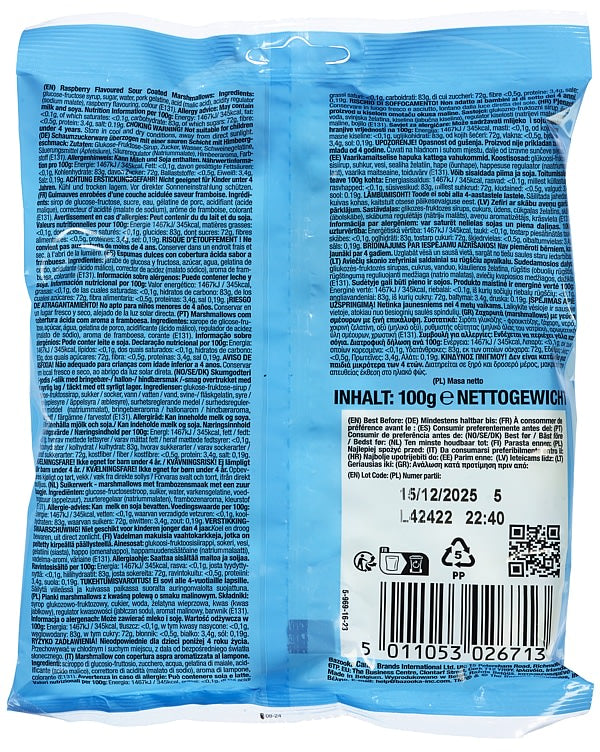 Juicy Drop Mallows Raspberry 100g