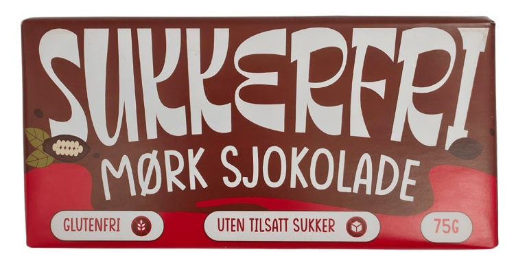 Sukkerfri Mørk Sjokolade 75g