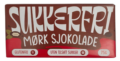 Sukkerfri Mørk Sjokolade 75g