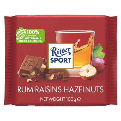 Ritter Sport Rum Raisins Hazelnuts 100g