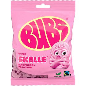Bubs Sour Skulls Sour Raspberry Flavour 90g