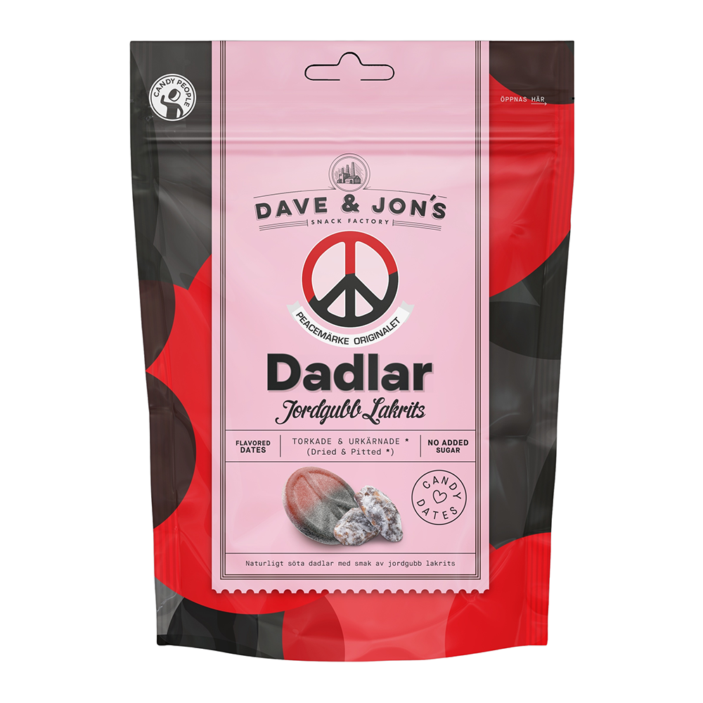 Peacemerk dadlar jordgubb/lakris