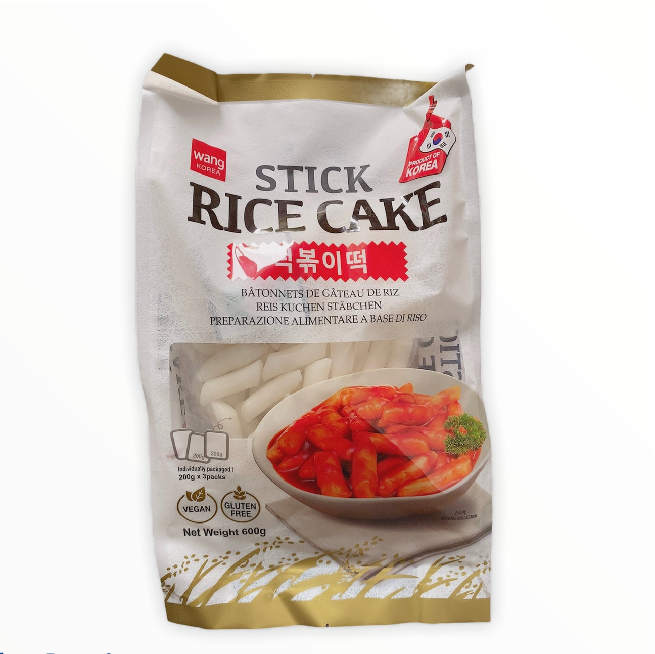 Wang Korean Stick Rice Cake Tteokbokki 600g