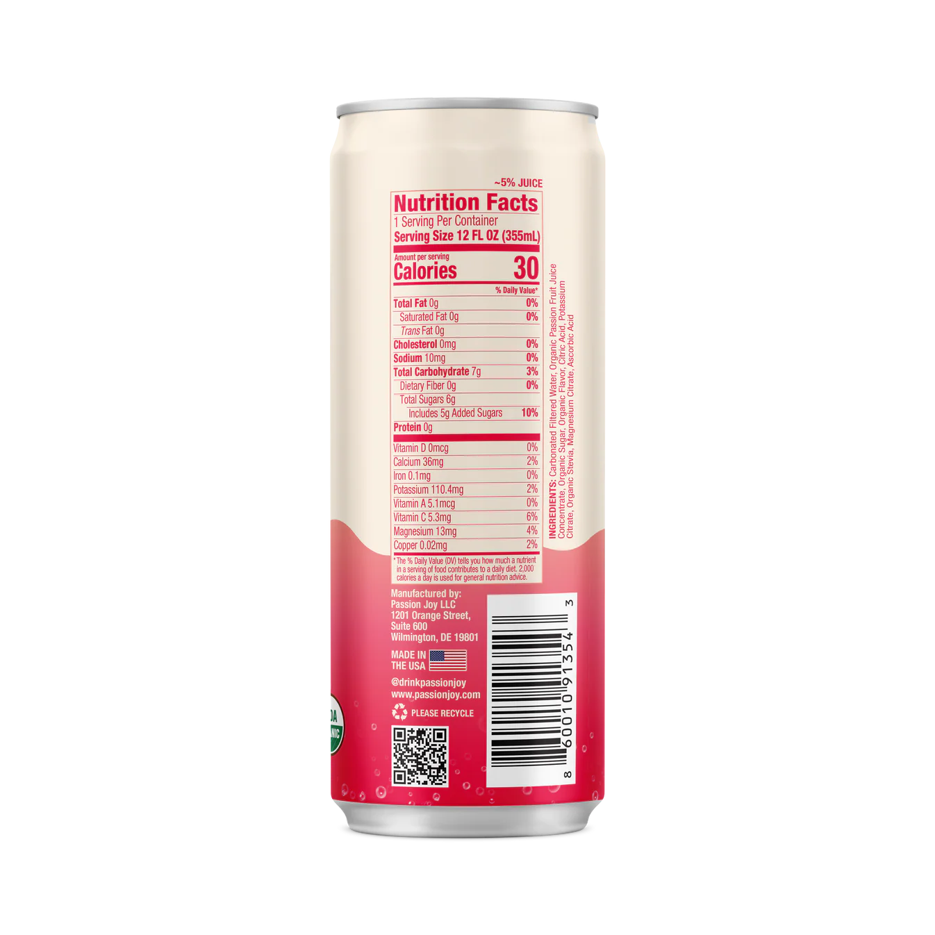 Passion Joy Passionfruit Guava Organic 355ml