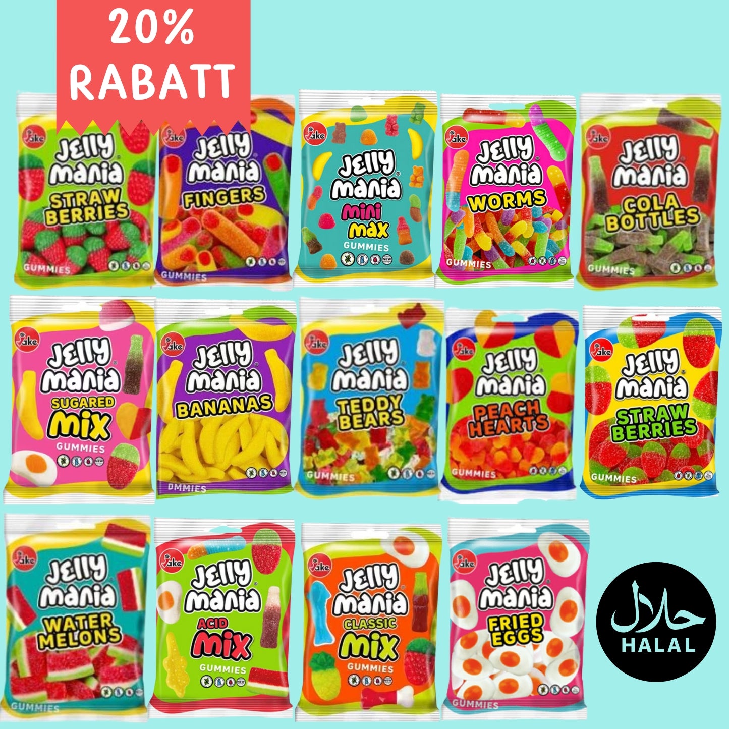 Jake Jelly Mania Multipack 14pk Halal