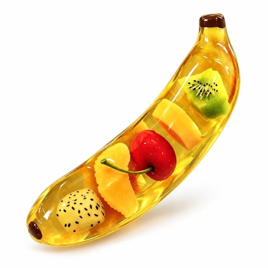 Jumbo Banana Coconut Oil Squishy