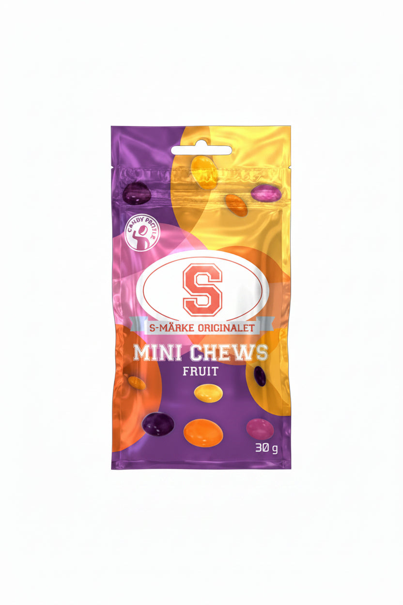 S Märke Mini Chew Fruit Candy 30g