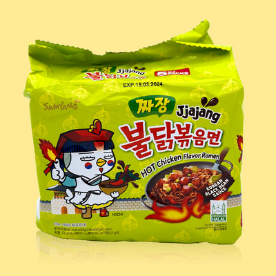 SamYang Hot Chicken Jjajang Package Noodles (140g) 5pk
